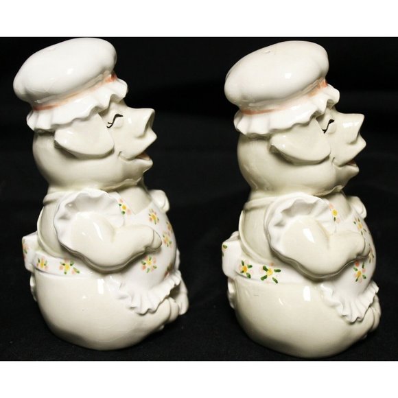 VTG Fitz & Floyd Laughing Pig Chef Salt & Pepper Shakers Made in Japan - Picture 2 of 8